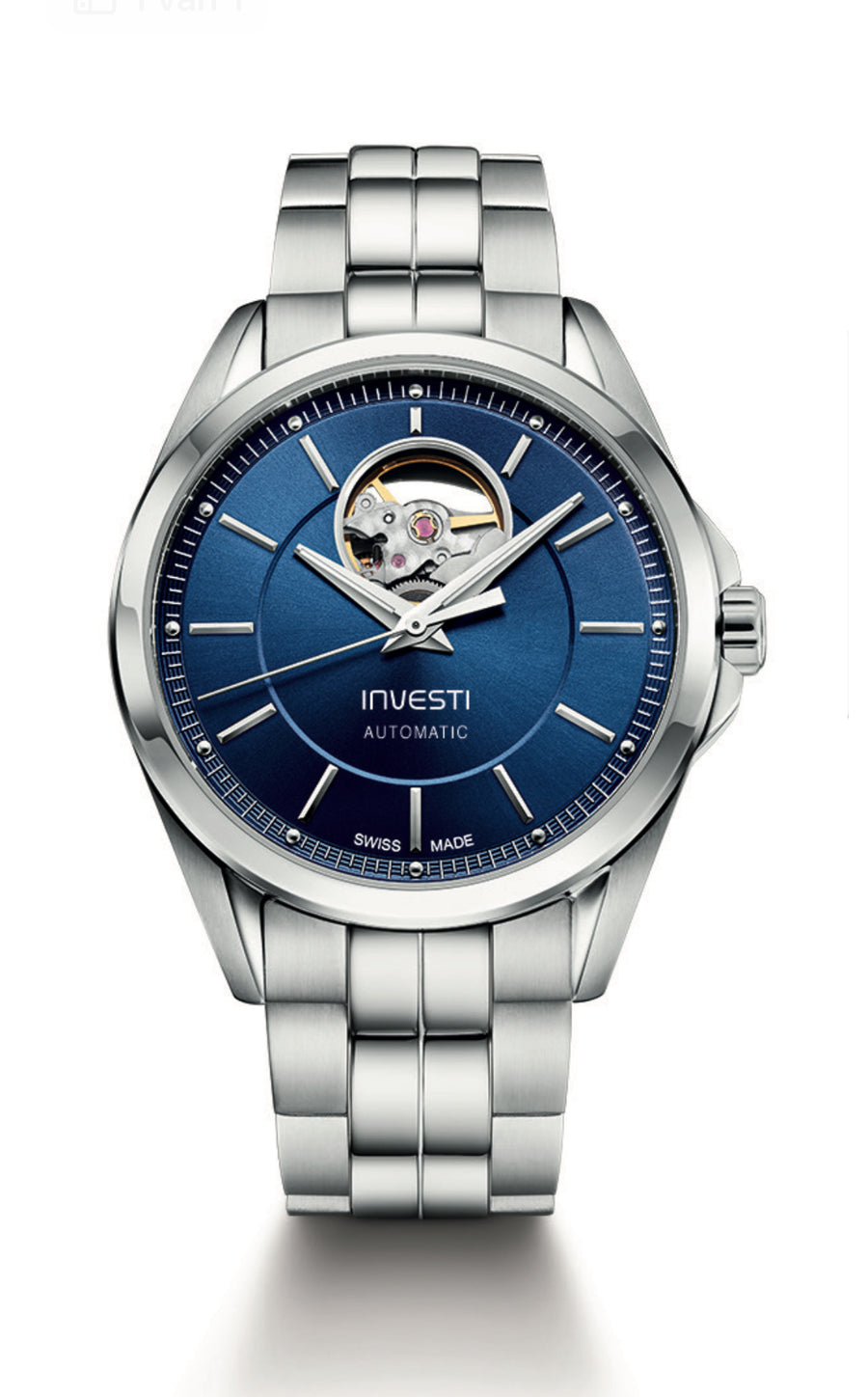 INVESTI BLUE DIAL - SWISS MADE - OPEN HEART WATCH